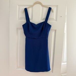 Wilfred Aperature Tie-back Dress Blue A-line Mini Dress Square Neck